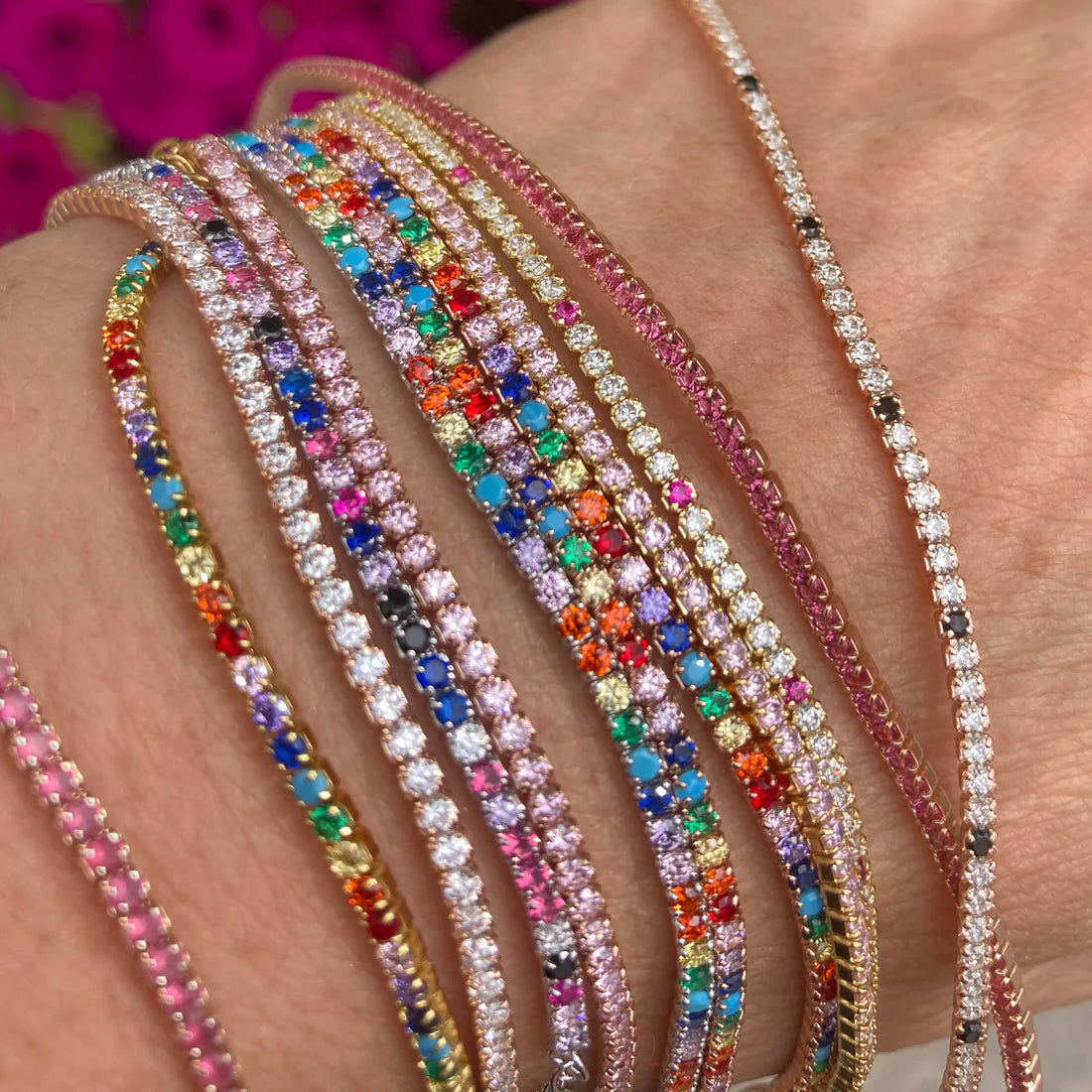 bracciali in argento con zirconi